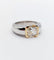 Bague 51 Bague jonc dôme vintage en or blanc 18k et diamant coussin 58 Facettes A07725