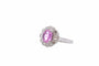 Bague 52 Bague saphir rose de Ceylan et diamants en or blanc 18k 58 Facettes 25429 25445
