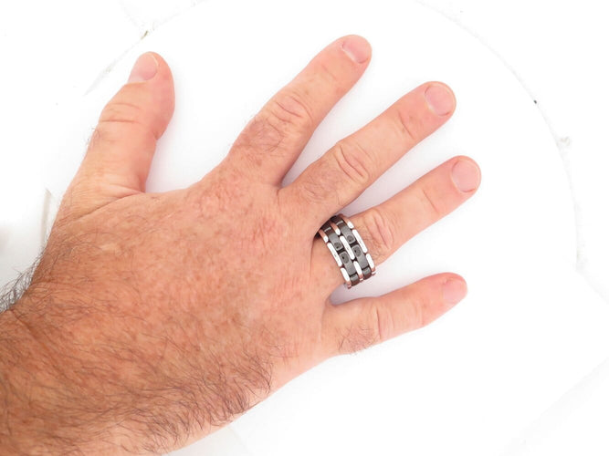 69 bague CHANEL ultra gm j2641 t69 ceramique noire & or blanc 18k 58 Facettes 276574