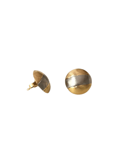Boucles d'oreilles rondes en or 18K trois couleurs