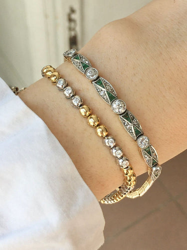 Bracelet en or jaune et or blanc 18K et diamants 58 Facettes 280