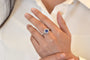 Bague 55 Bague saphir rond et diamants en platine 58 Facettes 22712 25089