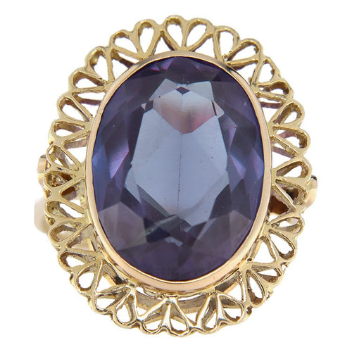 56 Bague en or jaune et corindon synthétique 58 Facettes G4013