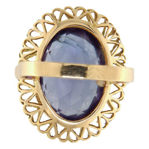 56 Bague en or jaune et corindon synthétique 58 Facettes G4013