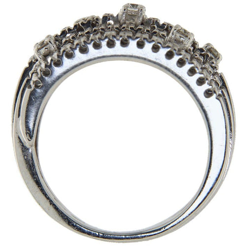57 Bague bandeau en or blanc et diamants 58 Facettes G4012