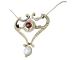 Art Nouveau - Broche-pendentif en or jaune, rubis, perle fine et diamants