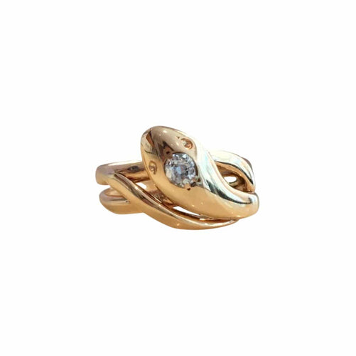 53.5 Bague serpent ancienne en or jaune 18K et diamant 58 Facettes 281