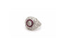 Bague 53 Bague dôme en platine avec diamants et rubis 58 Facettes 24716