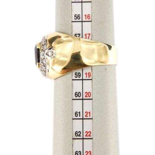 Bague 58 Bague en or jaune 18 ct avec saphir et diamants 58 Facettes 29997
