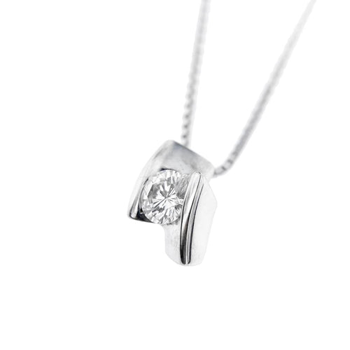 Collier Collier point de lumière - Diamant 0,45 ct en or blanc 18 ct 58 Facettes 11146