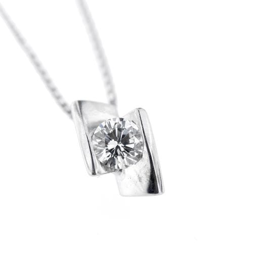 Collier Collier point de lumière - Diamant 0,45 ct en or blanc 18 ct 58 Facettes 11146