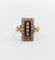 Bague 52.5 Bague marquise victorienne en or rose, perles et émail noir 58 Facettes A07698