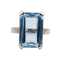 Bague 49.5 Bague cocktail Art déco en or blanc et aigue-marine 58 Facettes A07729