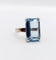 Bague 49.5 Bague cocktail Art déco en or blanc et aigue-marine 58 Facettes A07729