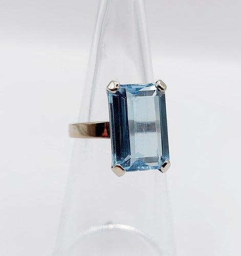 Bague 49.5 Bague cocktail Art déco en or blanc et aigue-marine 58 Facettes A07729