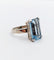 Bague 49.5 Bague cocktail Art déco en or blanc et aigue-marine 58 Facettes A07729
