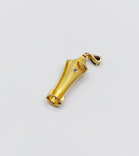 Pendentif plume vintage en or 18k, diamant et saphir 58 Facettes A07694