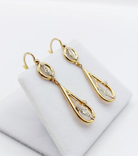 Dormeuses Art nouveau en or 18k et perles 58 Facettes A07696