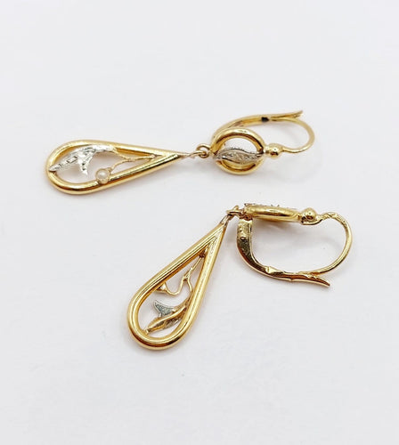 Dormeuses Art nouveau en or 18k et perles 58 Facettes A07696