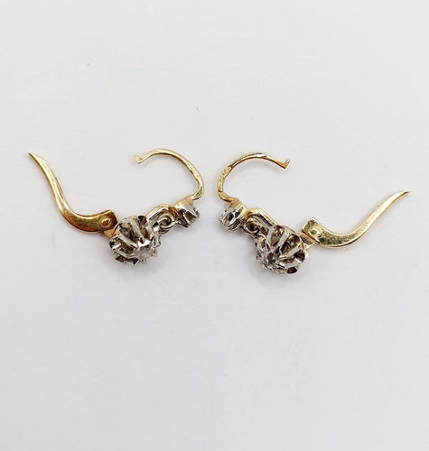 Dormeuses - Boucles d'oreilles en or 18k et diamants taille rose 58 Facettes A07699