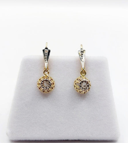 Dormeuses - Boucles d'oreilles en or 18k et diamants taille rose 58 Facettes A07697