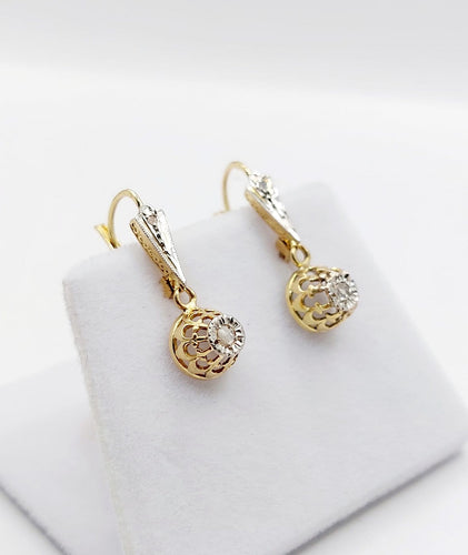 Dormeuses - Boucles d'oreilles en or 18k et diamants taille rose 58 Facettes A07697