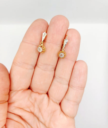 Dormeuses - Boucles d'oreilles en or 18k et diamants taille rose 58 Facettes A07697