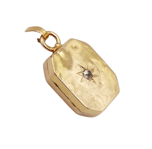 Pendentif porte-photo antique en or rose 18k et diamant 58 Facettes A07701