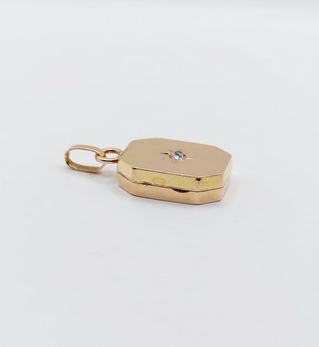 Pendentif porte-photo antique en or rose 18k et diamant 58 Facettes A07701