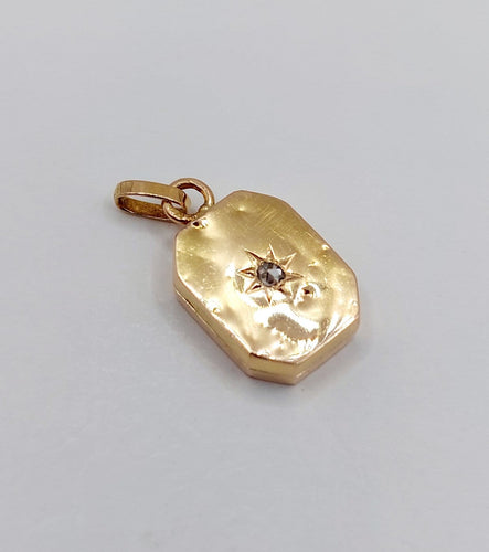 Pendentif porte-photo antique en or rose 18k et diamant 58 Facettes A07701