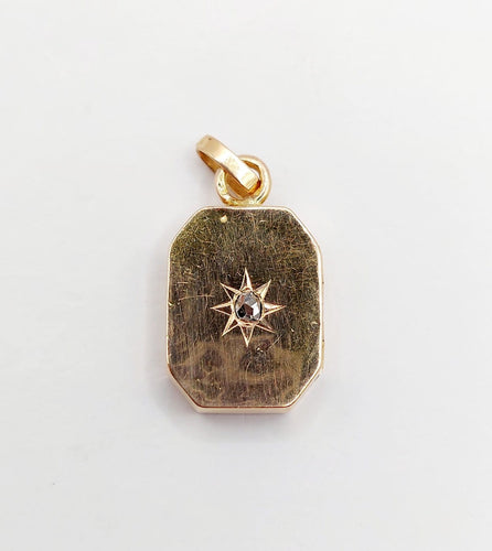 Pendentif porte-photo antique en or rose 18k et diamant 58 Facettes A07701