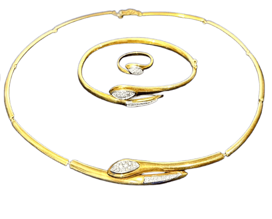 Parure serpent en or jaune 18K et diamants naturels 58 Facettes PARURE
