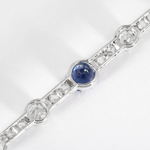 Collier pendentif en or blanc, saphir et diamants 58 Facettes B260469
