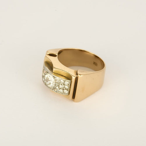 52 Tank - Bague en or jaune, or blanc et diamants 58 Facettes B260370