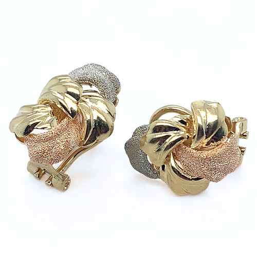 Boucles d'oreilles à clips en trois ors 58 Facettes 435601