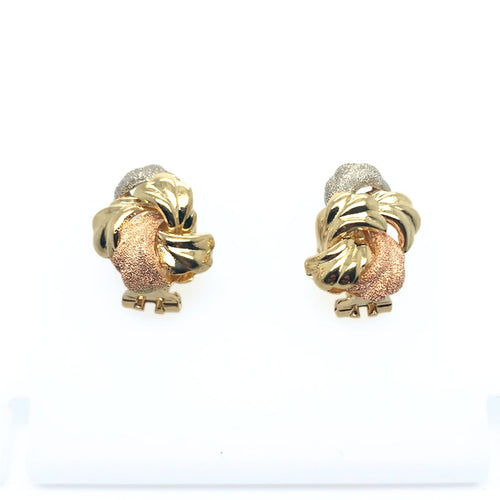 Boucles d'oreilles à clips en trois ors 58 Facettes 435601