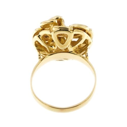 Bague 54 Bague fleur - Diamants en or jaune 18 ct 58 Facettes 31805
