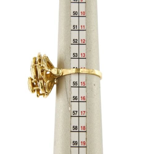 Bague 54 Bague fleur - Diamants en or jaune 18 ct 58 Facettes 31805