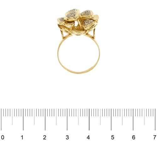 Bague 54 Bague fleur - Diamants en or jaune 18 ct 58 Facettes 31805