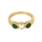 52 Bague jonc en or jaune, diamant et émeraudes 58 Facettes B260398