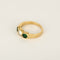 52 Bague jonc en or jaune, diamant et émeraudes 58 Facettes B260398
