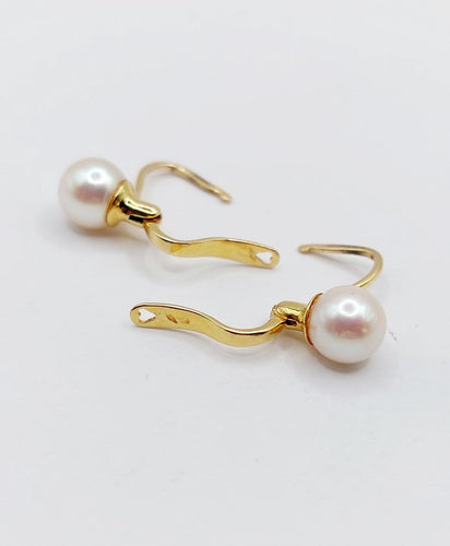 Dormeuses vintage en or 18k et perles 58 Facettes A07710