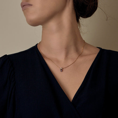 Collier pendentif en or jaune, rubis et diamants 58 Facettes B260473