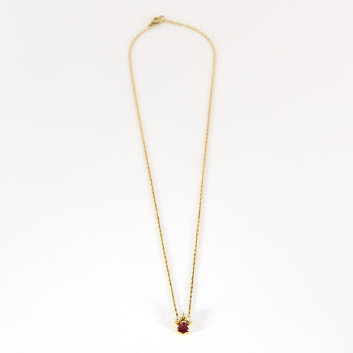 Collier pendentif en or jaune, rubis et diamants 58 Facettes B260473