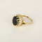 53 Bague marguerite en or jaune et blanc, saphir et diamants 58 Facettes B260474