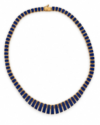 Collier vintage articulé en or jaune et lapis-lazuli 58 Facettes Lz
