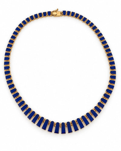 Collier vintage articulé en or jaune et lapis-lazuli 58 Facettes Lz