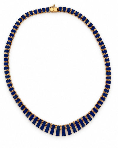 Collier vintage articulé en or jaune et lapis-lazuli 58 Facettes Lz