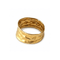 58 Bague bandeau texturé en or jaune 58 Facettes B404