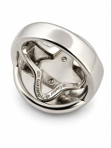 49 Cartier Pasha - Bague en or blanc, nacre et diamants 58 Facettes Pas